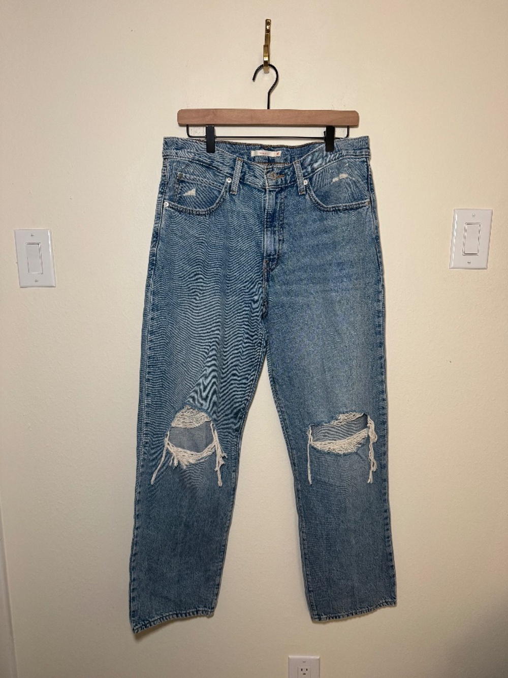 Levi’s ’94 Baggy Jeans Women 30 Medium Wash Distressed Ripped 90s Denim - Picture 2 of 7